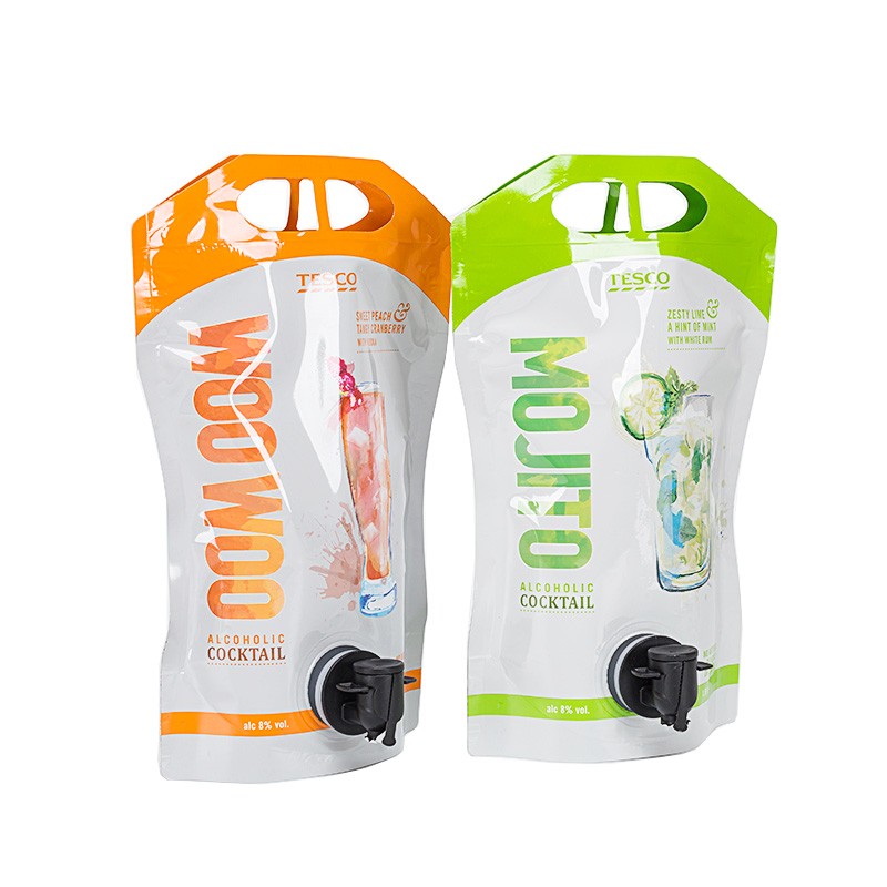 Bolsa com bico e refor&ccedil;o duplo para bebidas alco&oacute;licas